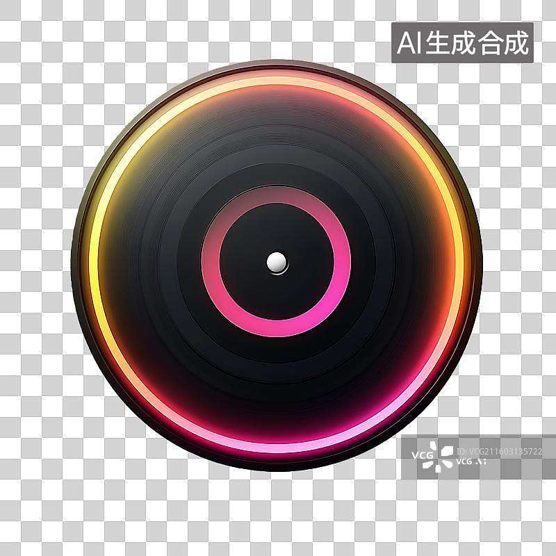 【AI数字艺术】彩虹炫彩音乐唱片光盘图片素材