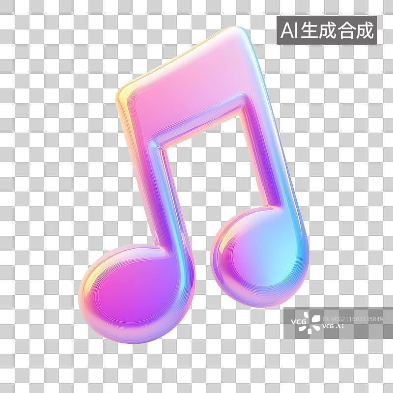 【AI数字艺术】潮流音乐音符元素图片素材
