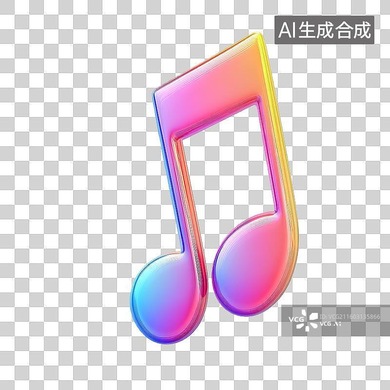 【AI数字艺术】潮流音乐音符元素图片素材