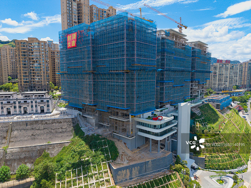 福建省南平市延平区，水南站，火车铁路，城市风光，航拍图片素材