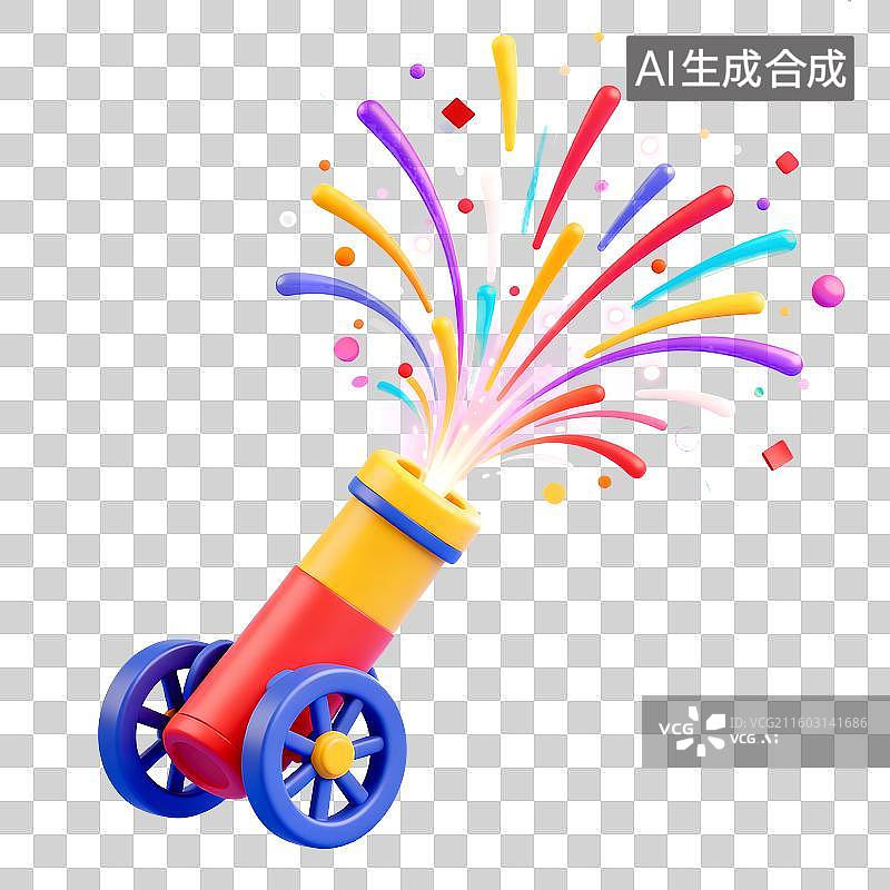 【AI数字艺术】礼花发射炮3D免抠元素图片素材