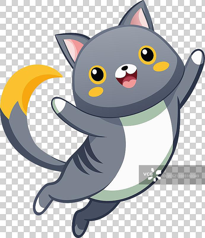 可爱的蓝猫跳跃图片素材