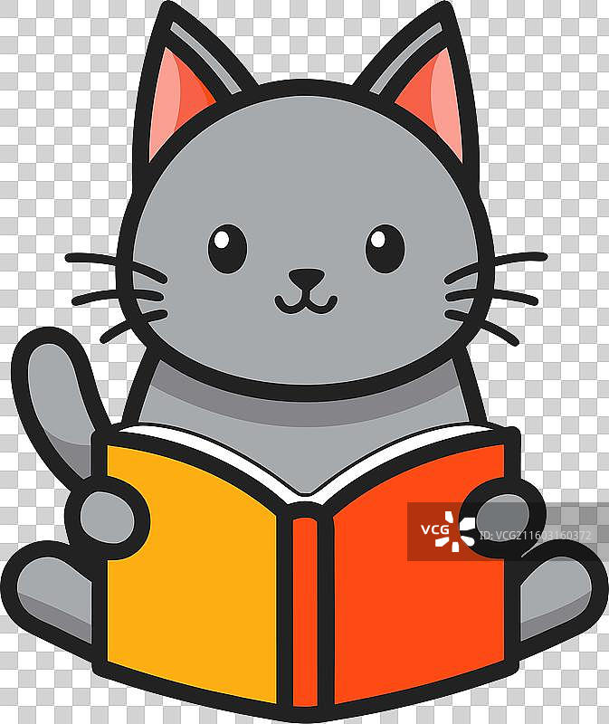 卡尔特修猫阅读可爱图片素材