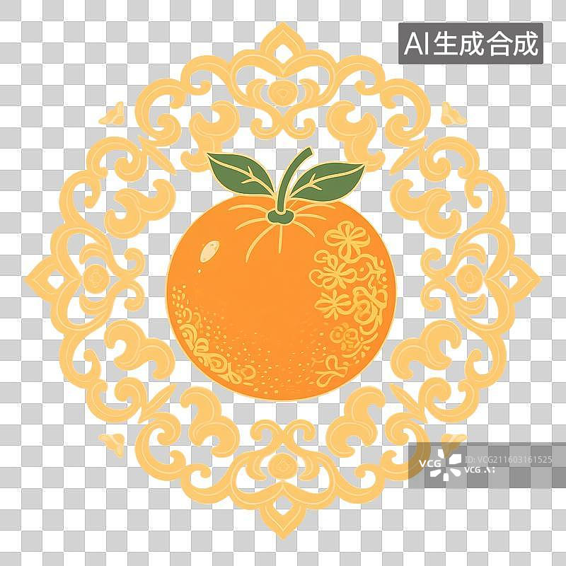 【AI数字艺术】国风手绘插画，水果，橘子，柑橘，沃柑，秋天美食免抠元素图片素材