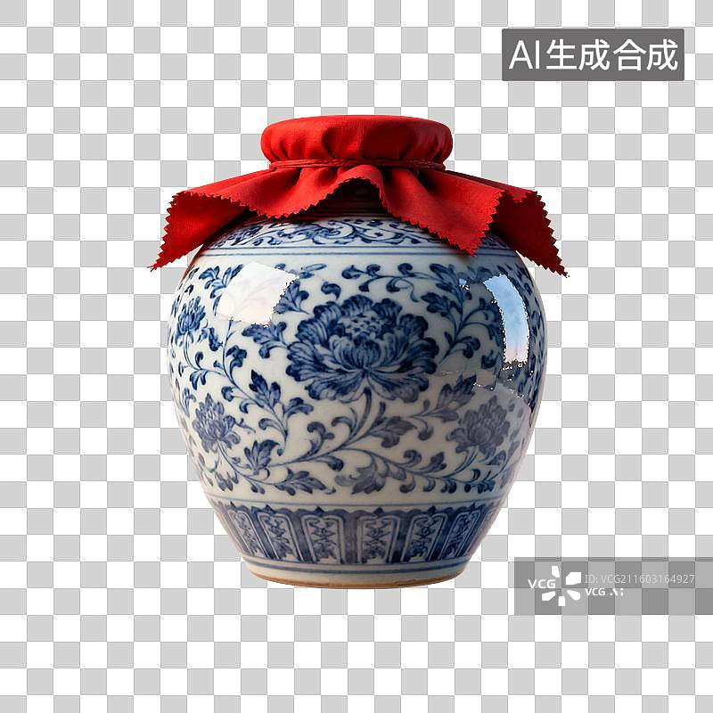 【AI数字艺术】3D渲染国风素材，酒坛子，酒杯，绍兴黄酒，花雕酒，女儿红，传统文化，酒文化，免抠元素图片素材