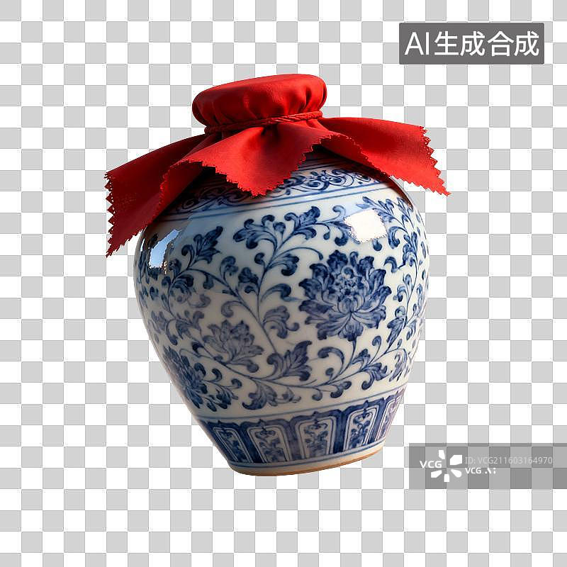【AI数字艺术】3D渲染国风素材，酒坛子，酒杯，绍兴黄酒，花雕酒，女儿红，传统文化，酒文化，免抠元素图片素材
