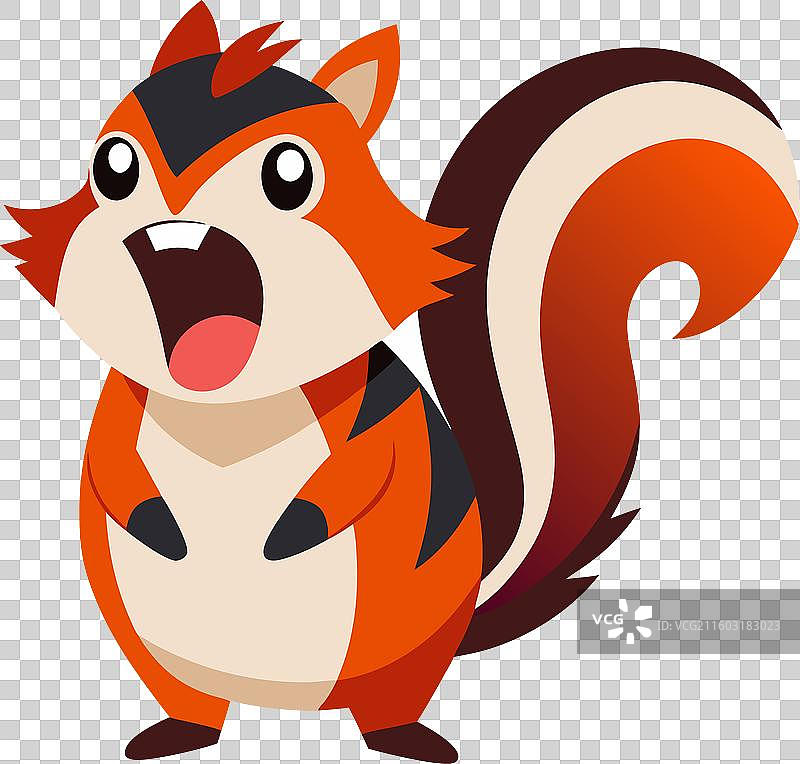 红松鼠尖叫着，非常可爱图片素材