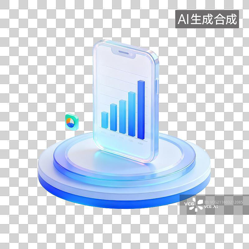 【AI数字艺术】手机显示数据图表图片素材
