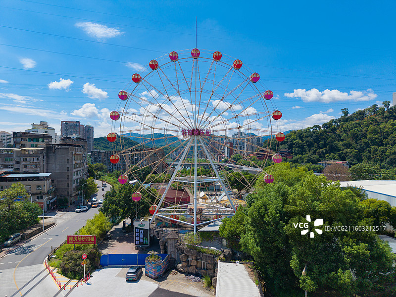 福建省南平市延平区，东溪路，米拉奇创意集市，废弃游乐园图片素材