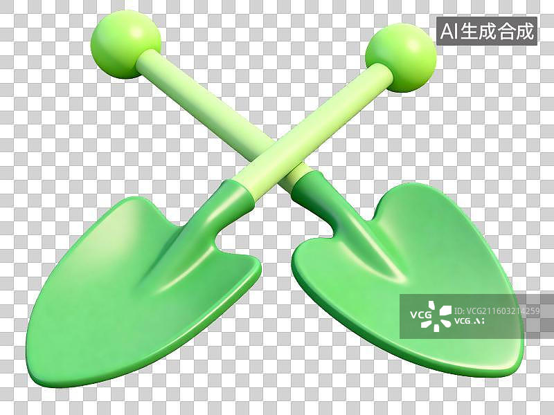 【AI数字艺术】植树节卡通小铲子工具免抠素材 - 园艺工具节日设计元素图片素材