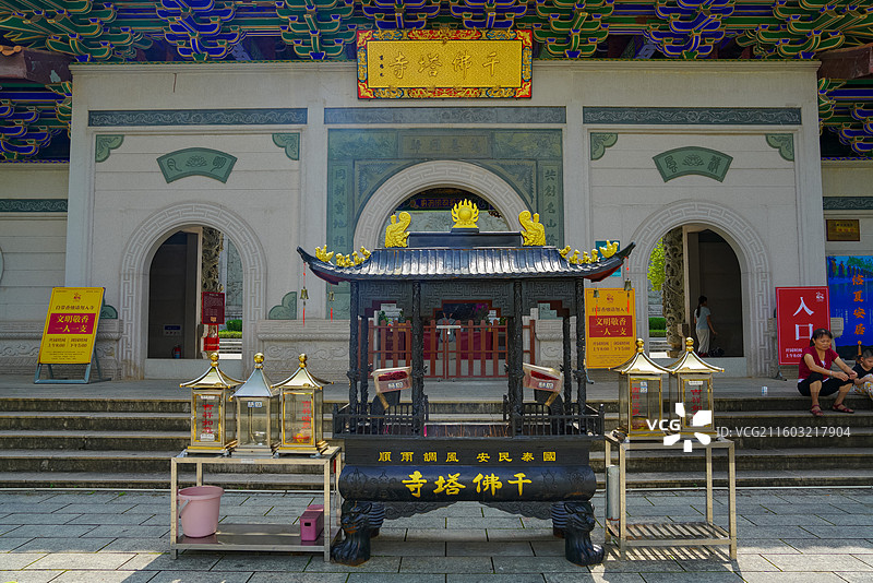 广东省梅州市梅江区，千佛塔寺庙图片素材