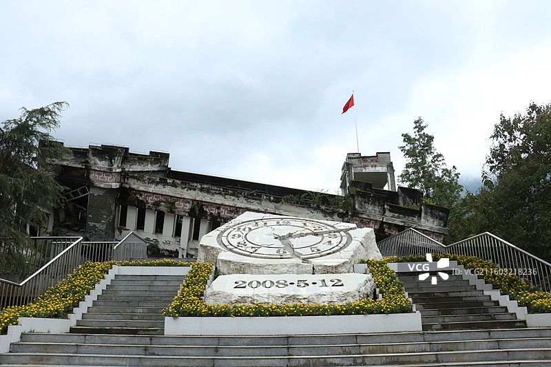 2008.512汶川大地震映秀漩口中学遗址图片素材