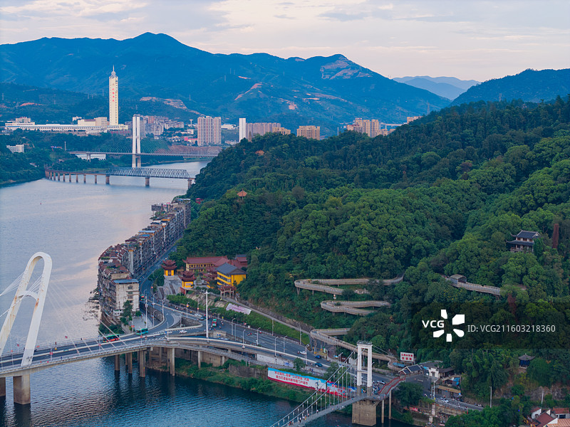 福建省南平市延平区，南平地区医院职工住宅区，城市风光，航拍！图片素材