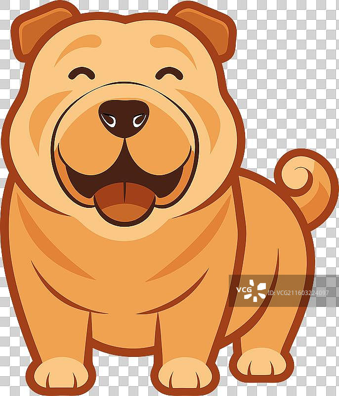 中国沙皮狗微笑，可爱图片素材