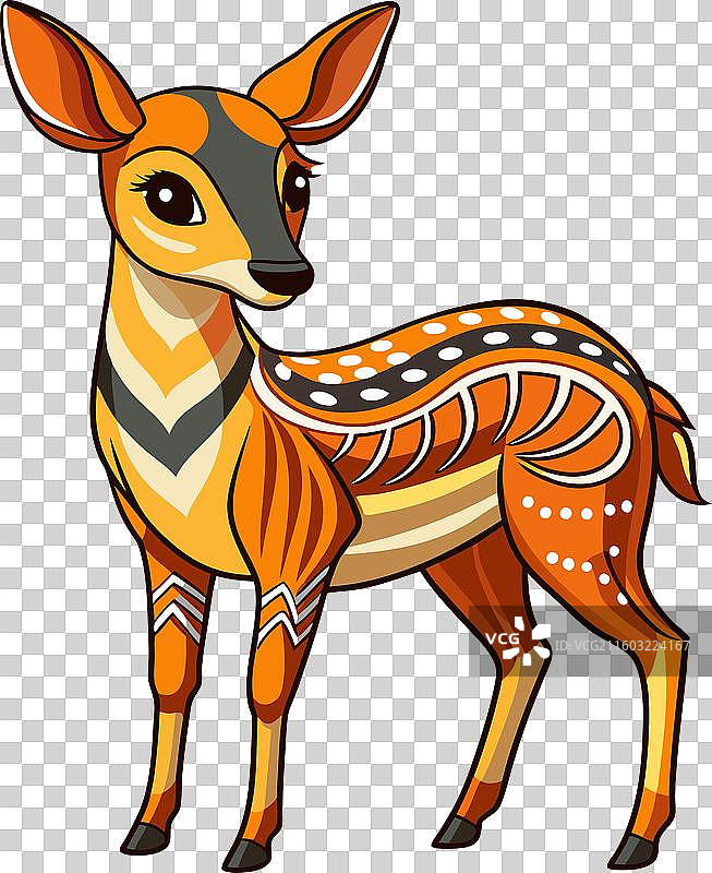 中国水鹿玩耍，可爱图片素材