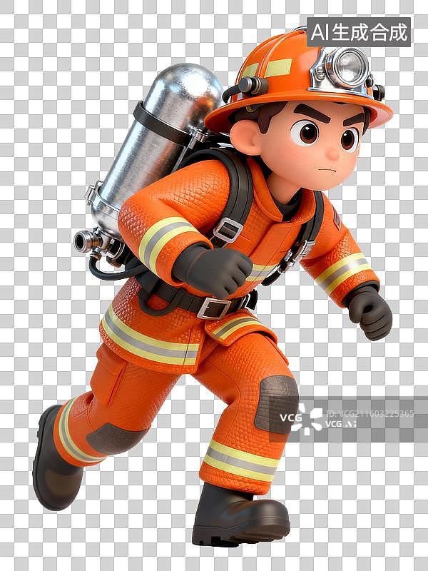 【AI数字艺术】消防员奔跑姿态图片素材