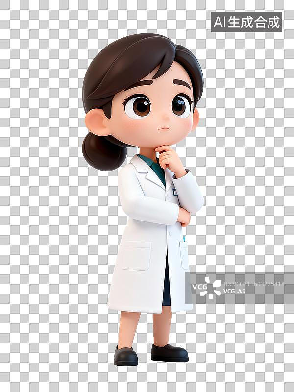 【AI数字艺术】穿白大褂的女性医生图片素材