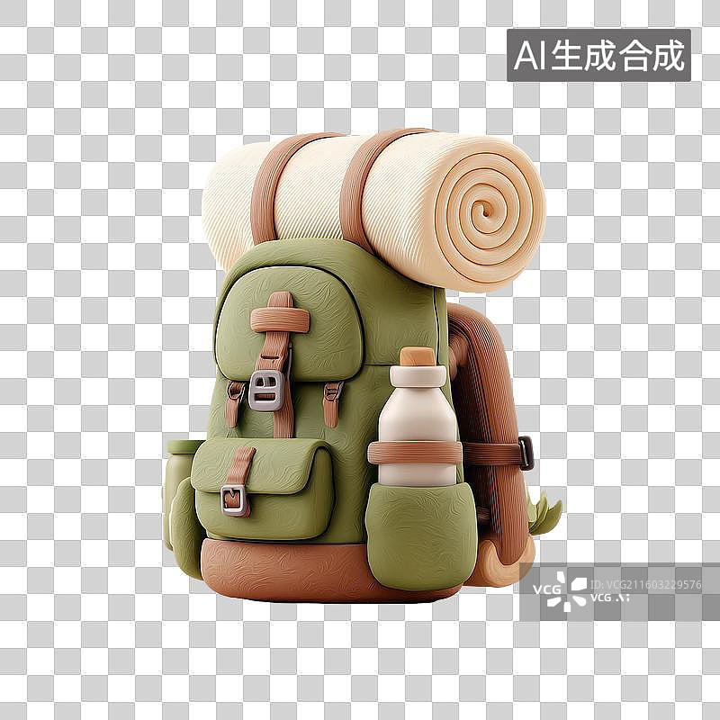 【AI数字艺术】露营背包3D图标图片素材