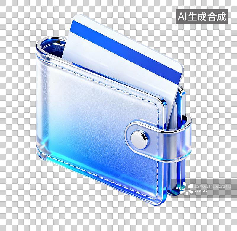 【AI数字艺术】带有信用卡的透明现代钱包图片素材