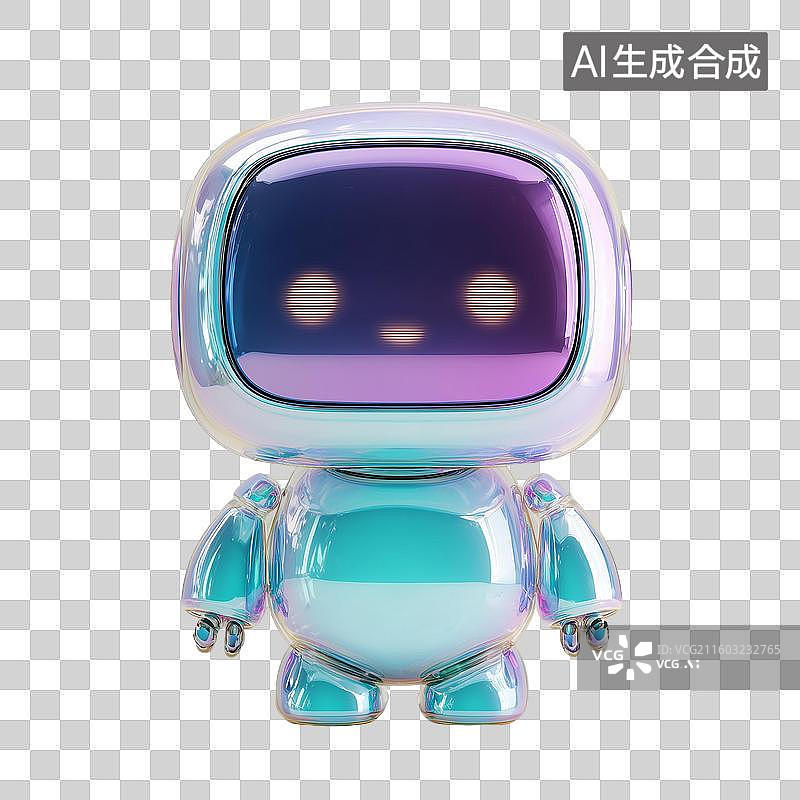 【AI数字艺术】全息彩虹机器人图片素材