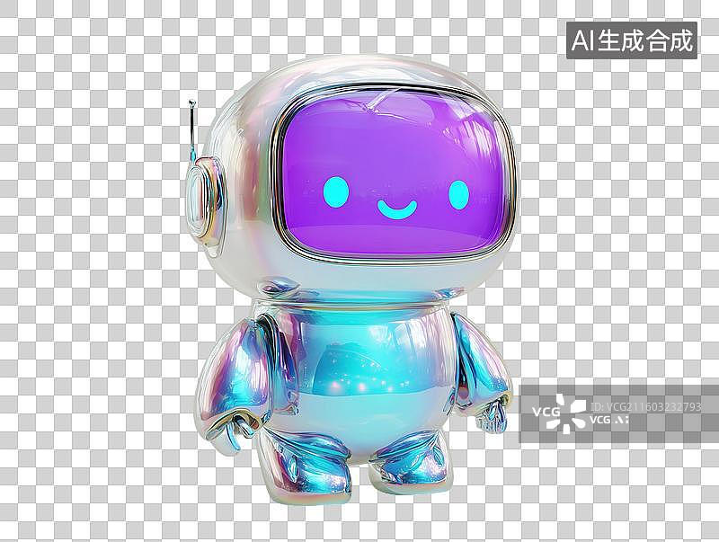 【AI数字艺术】全息彩虹机器人图片素材