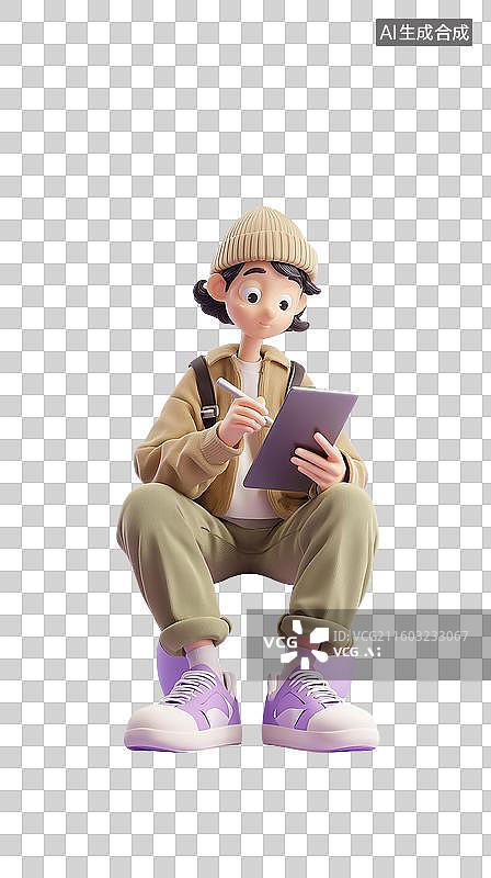 【AI数字艺术】设计实习生3D人物图片素材