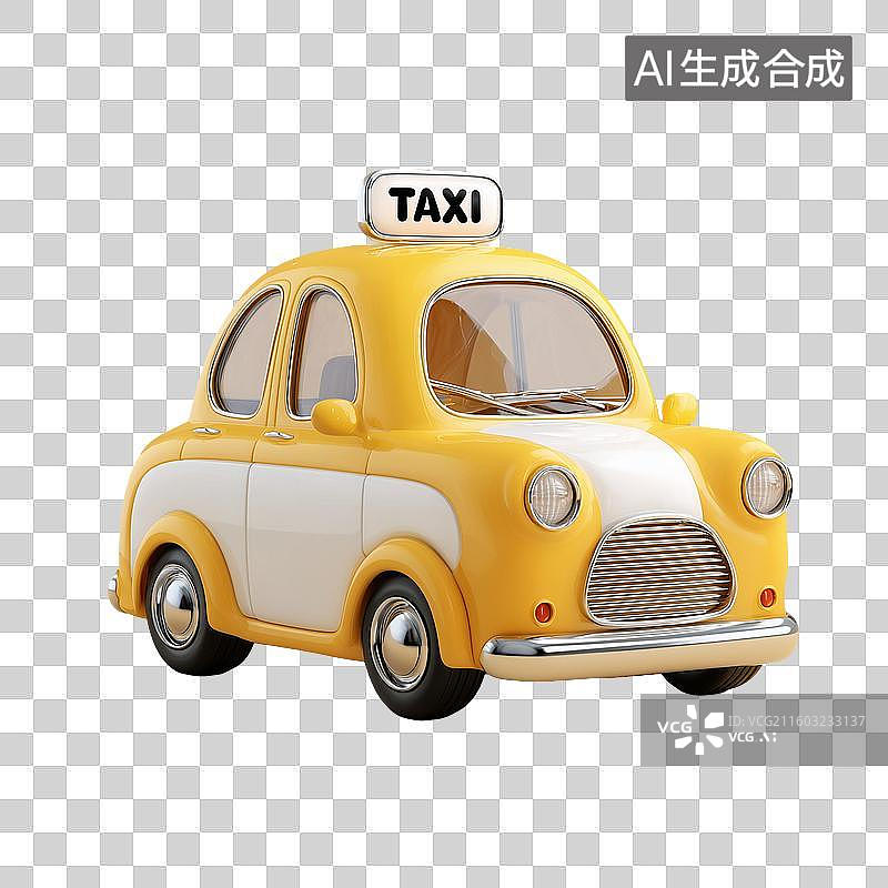 【AI数字艺术】出租车3D图标图片素材