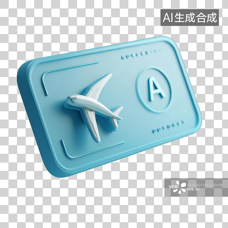 【AI数字艺术】旅行机票3D图标图片素材