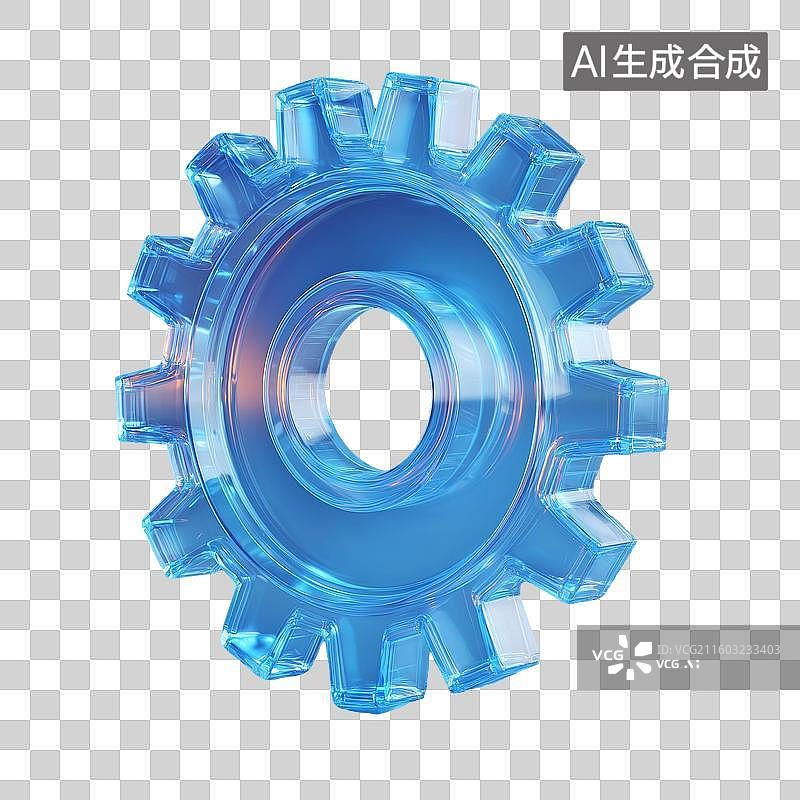 【AI数字艺术】透明齿轮图标图片素材