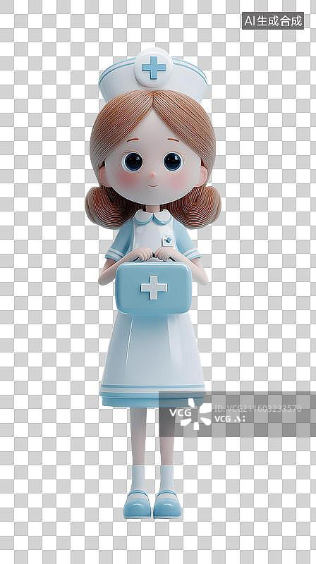 【AI数字艺术】护士人物3D图标图片素材