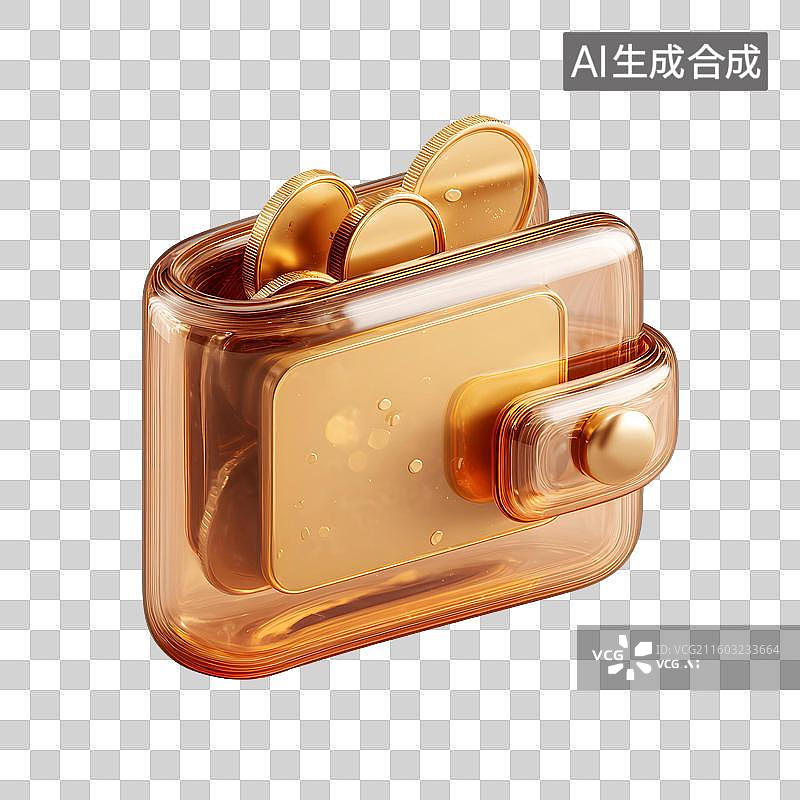 【AI数字艺术】透明钱包3D图标图片素材