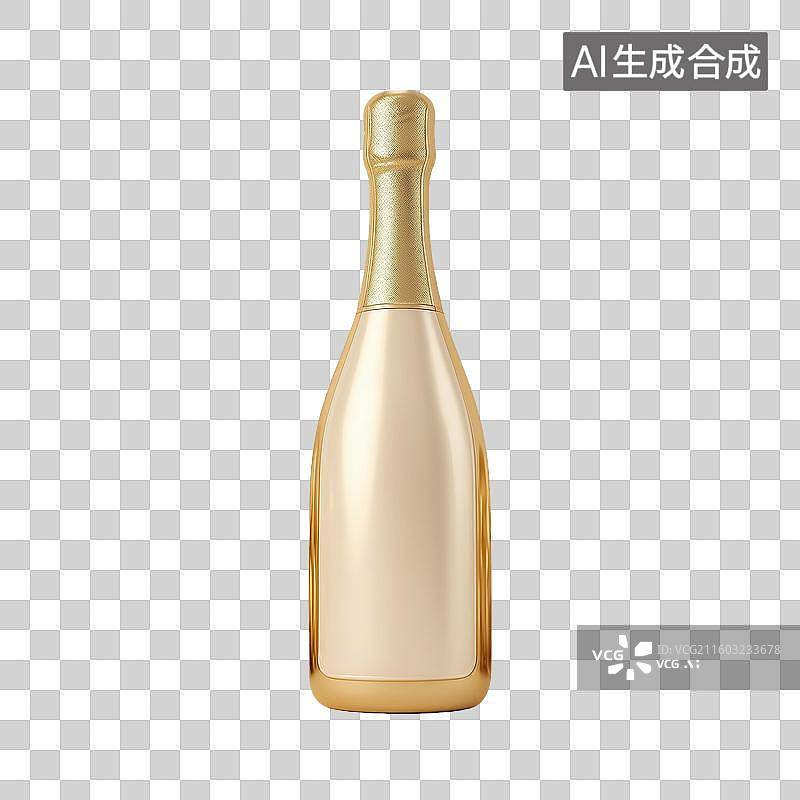 【AI数字艺术】香槟酒瓶3D图标图片素材