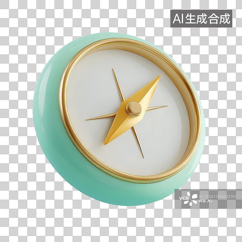 【AI数字艺术】指南针3D图标图片素材