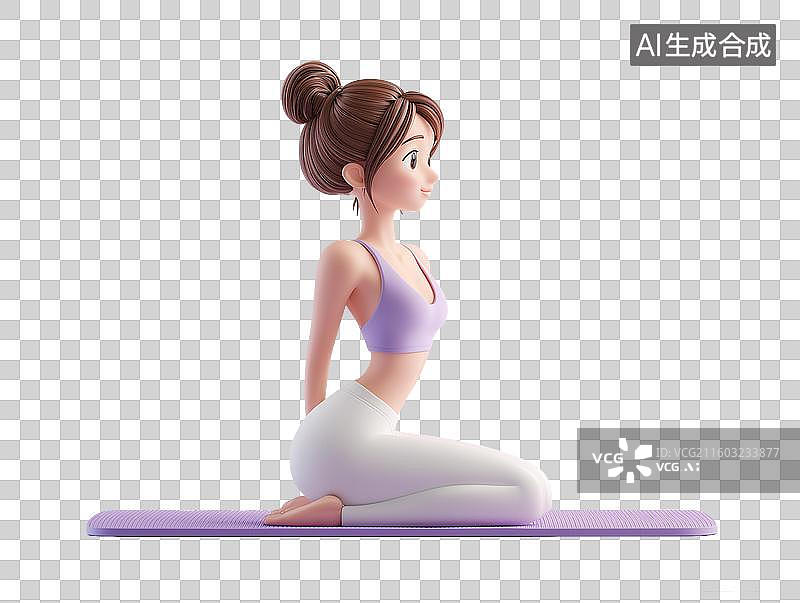 【AI数字艺术】普拉提训练3D人物图片素材