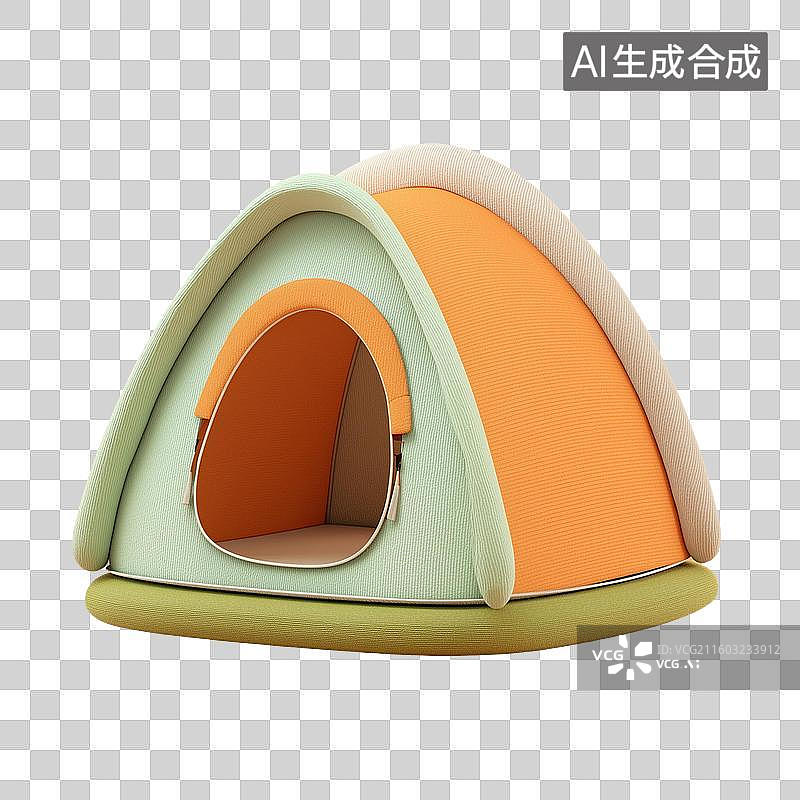 【AI数字艺术】双色露营帐篷图片素材