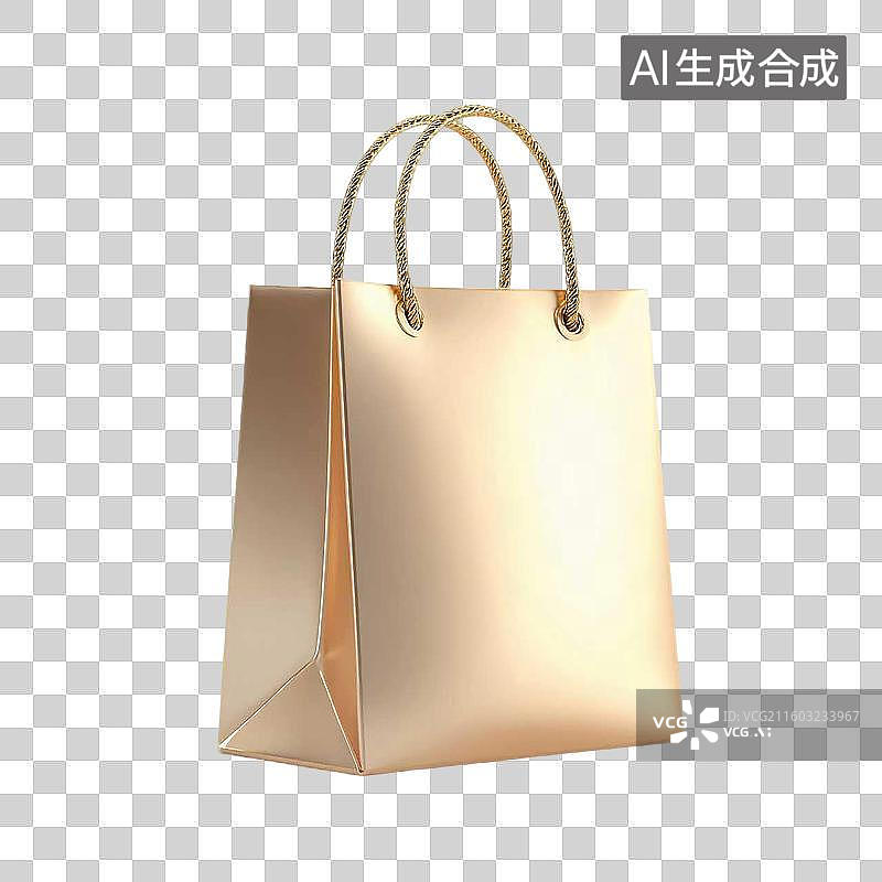 【AI数字艺术】金色礼品袋3D图标图片素材