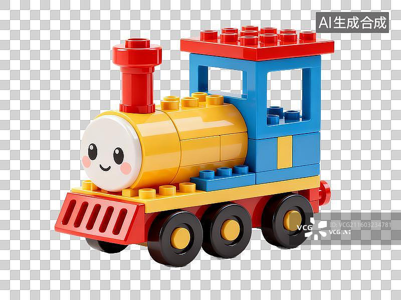 【AI数字艺术】红色黄色火车积木免抠素材图片素材