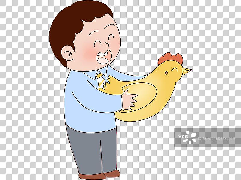 男子怀里抱着鸡 基金 金鸡图片素材