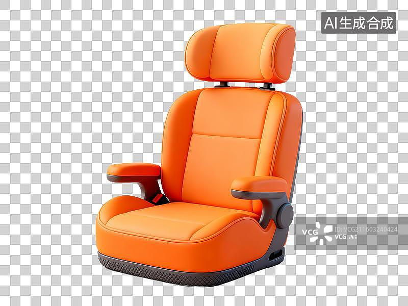 【AI数字艺术】橙色儿童安全座椅免抠素材图片素材