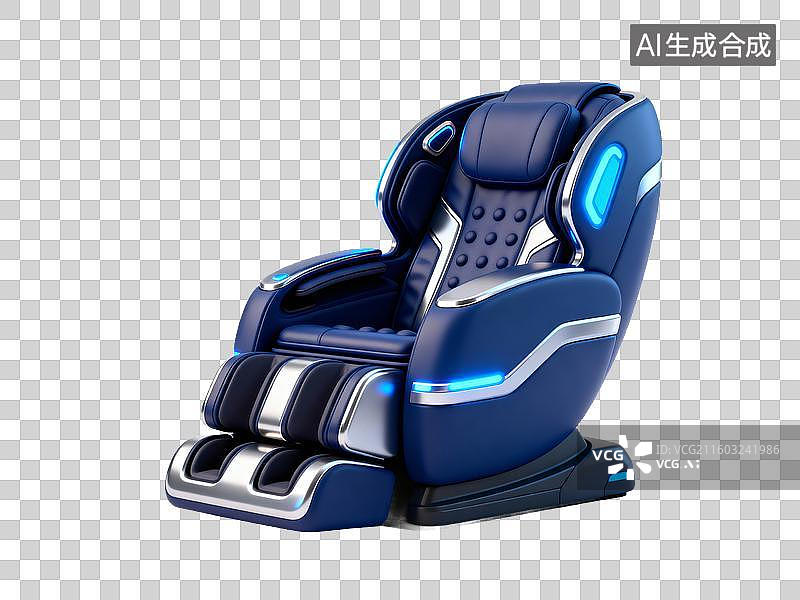 【AI数字艺术】深蓝色按摩椅免抠素材图片素材