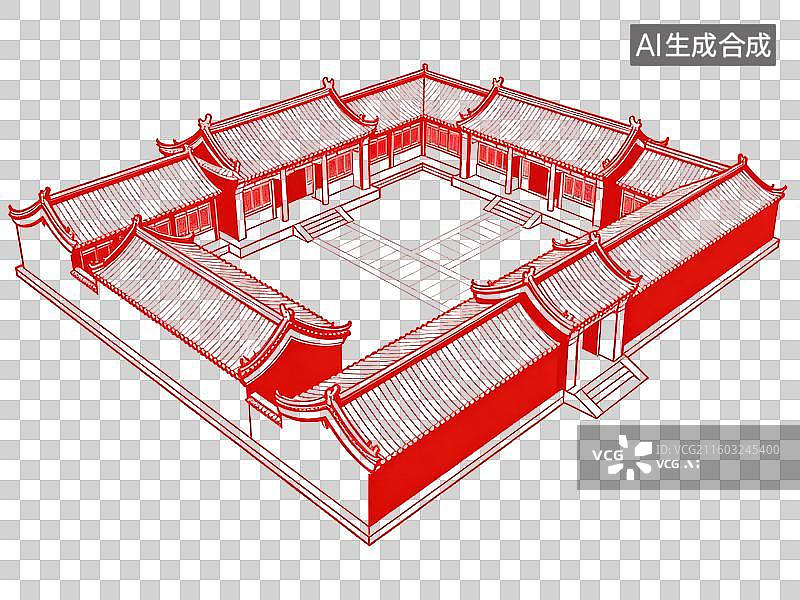 【AI数字艺术】院子-中国古建筑-院落图片素材