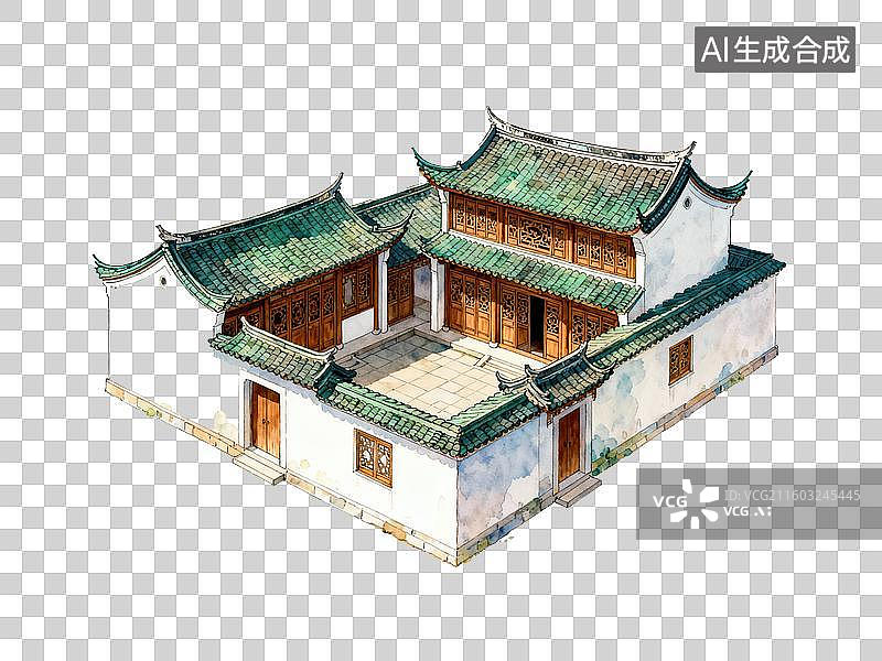 【AI数字艺术】院子-中国古建筑-院落图片素材