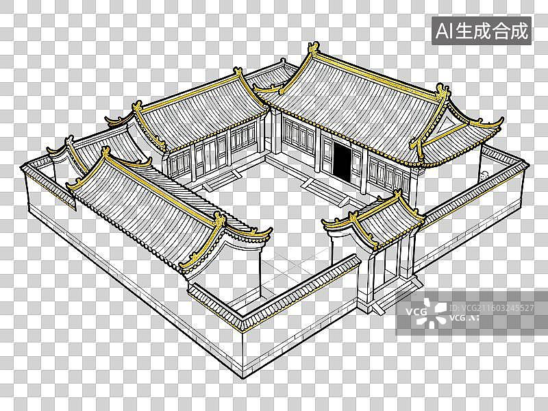 【AI数字艺术】院子-中国古建筑-院落图片素材