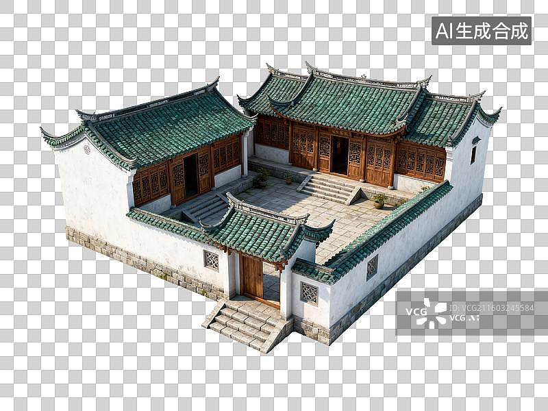 【AI数字艺术】院子-中国古建筑-院落图片素材