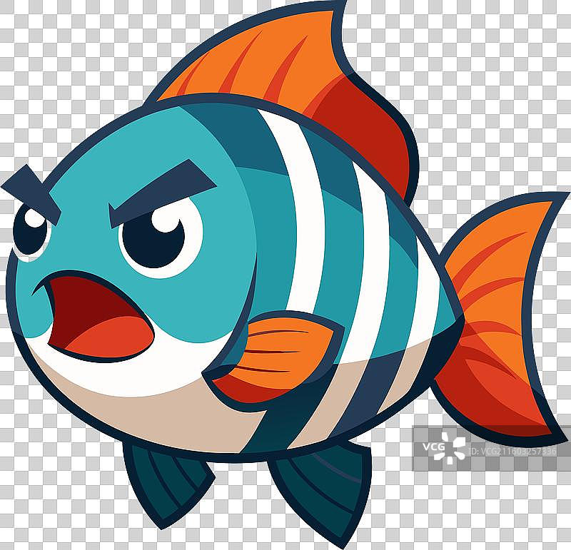 愤怒的慈鲷鱼 可爱图片素材