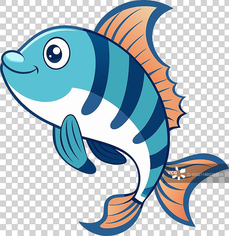 慈鲷鱼跳跃 卡通可爱图片素材