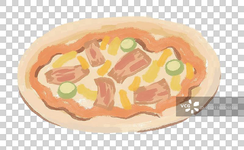 卡通手绘西餐披萨插画元素图片素材