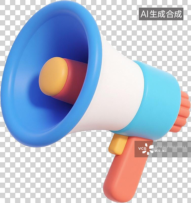 【AI数字艺术】3D喇叭声音图标图片素材