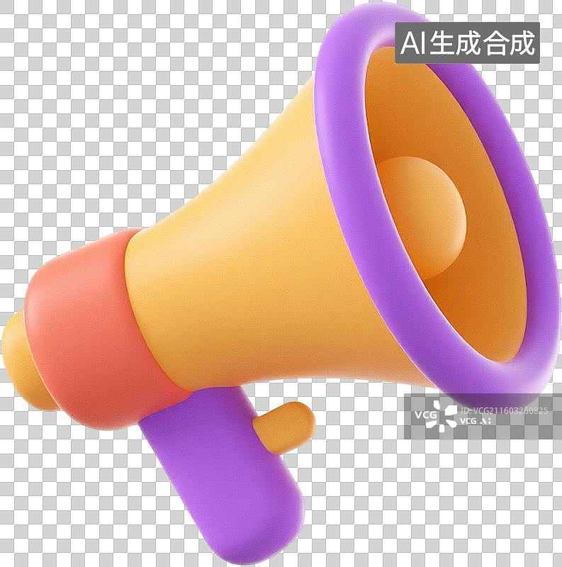 【AI数字艺术】3D喇叭声音图标图片素材