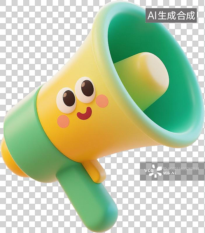 【AI数字艺术】3D喇叭声音图标图片素材